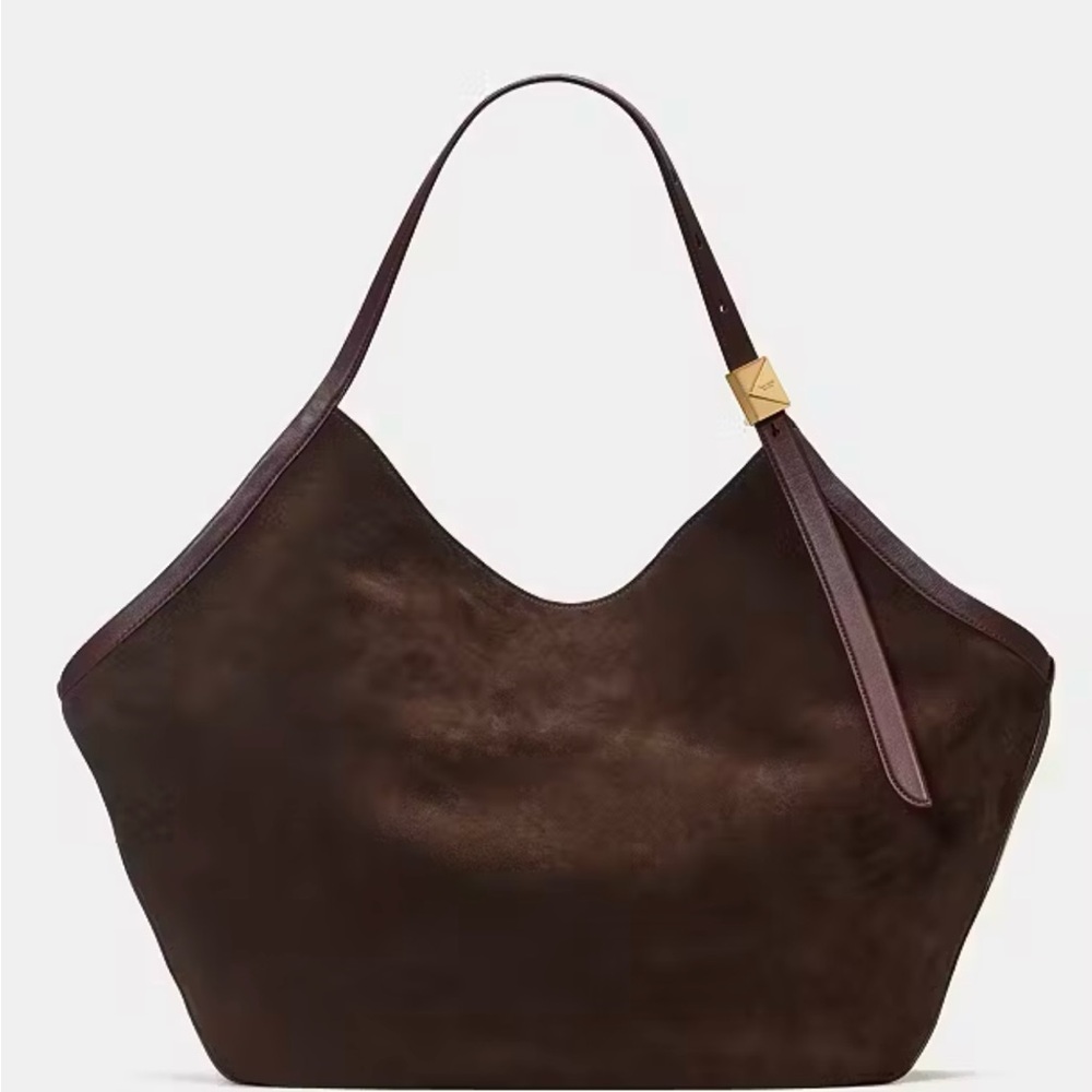 Kate Spade New York Extra Large Deco Suede Tulip Tote - Hot Fudge